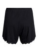 L&ouml;sa nattshorts med ribbstickad textur och spetskant, Svart, Packshot image number 1
