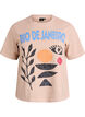 T-shirt i bomull med tryck framtill, Beige, Packshot image number 0