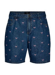 Broderade jeansshorts, Bl&aring;
