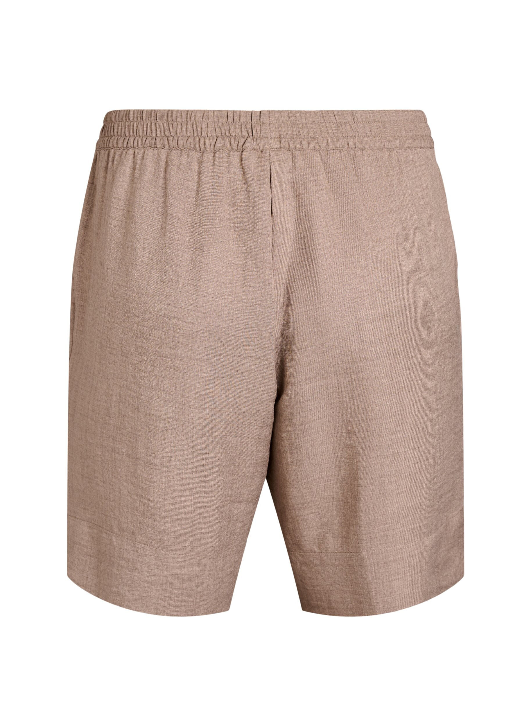 Zizzi Shorts med fickor och h&ouml;g midja, Brun, Packshot image number 1