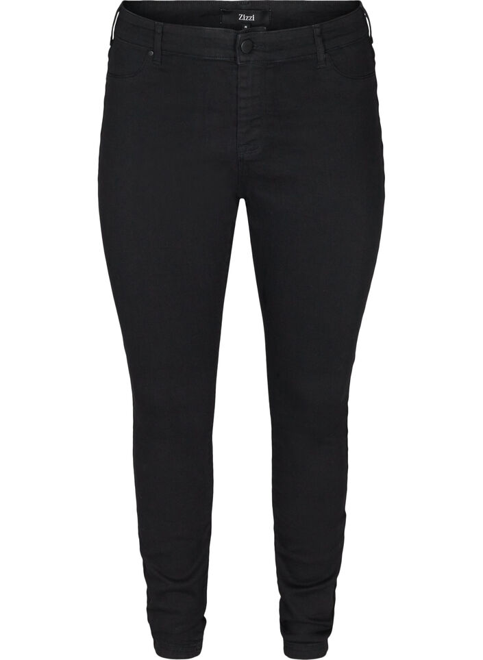 Jeggings i bomullsblandning, Svart, Packshot image number 0