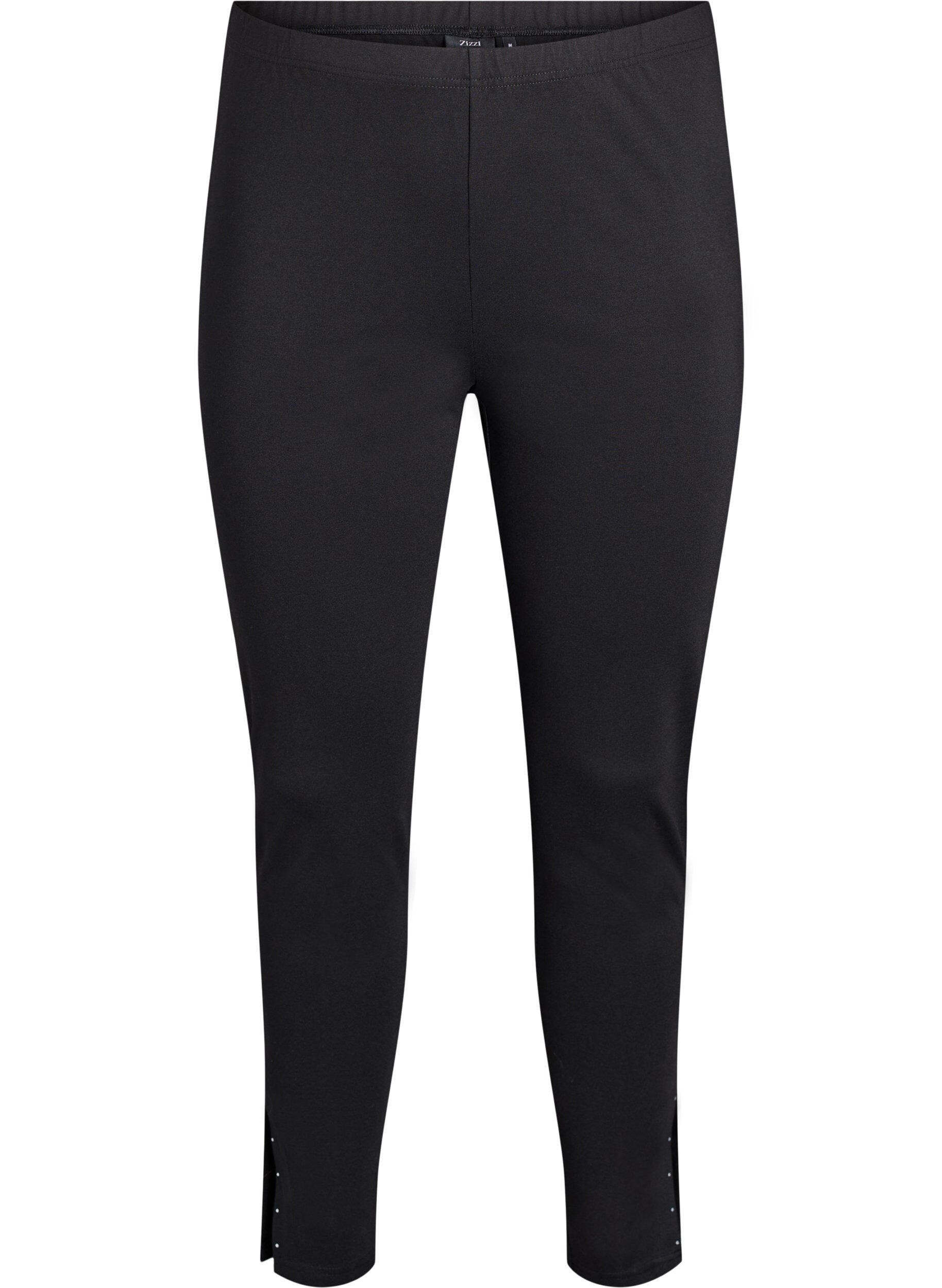 Leggings med slitsar och sm&aring; strass-stenar