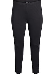 Leggings med slitsar och små strass-stenar, Svart