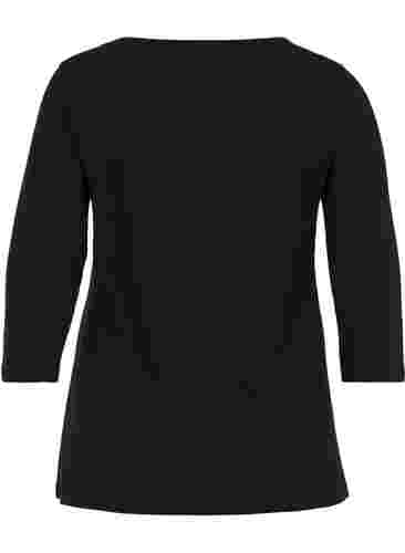 Bas t-shirt med 3/4 ärmar, Black, Packshot image number 1
