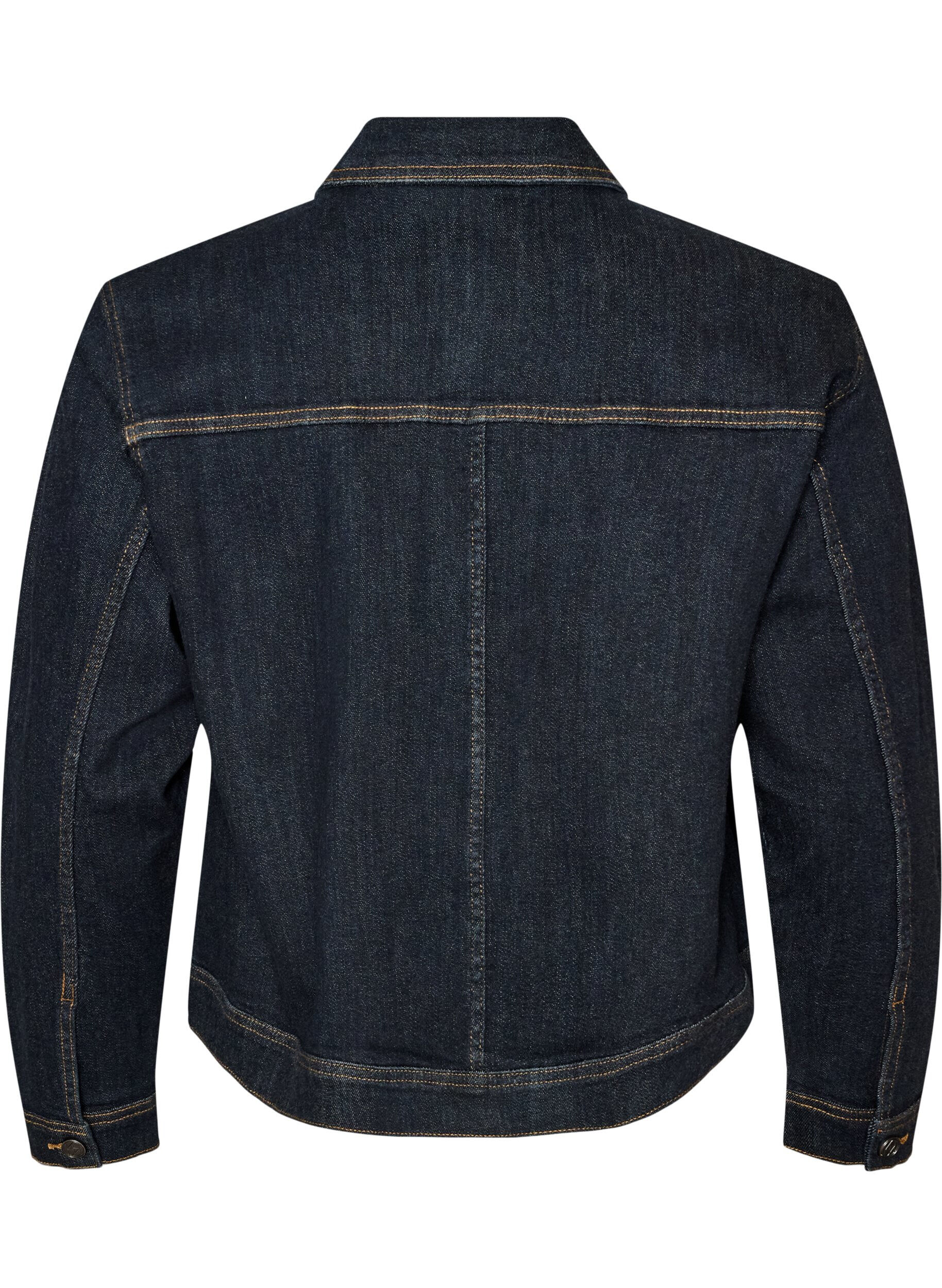 ZizziKlassisk jeansjacka med kontrasts&ouml;mmar, Bl&aring;, Packshot image number 1