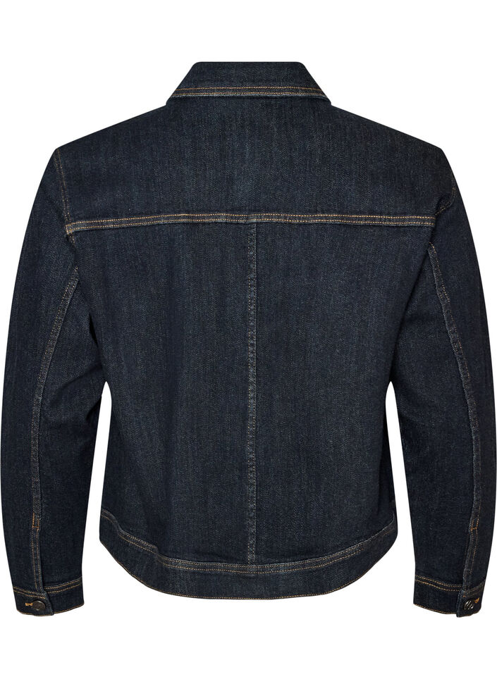 Klassisk jeansjacka med kontrasts&ouml;mmar, Bl&aring;, Packshot
