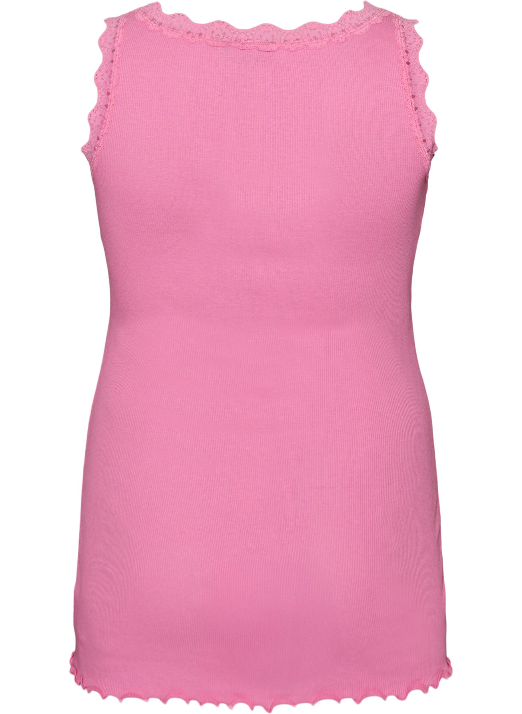 ZizziTopp med spetskant, Rosa, Packshot image number 1