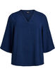 Blus med 3/4-&auml;rm, Bl&aring;, Packshot image number 0