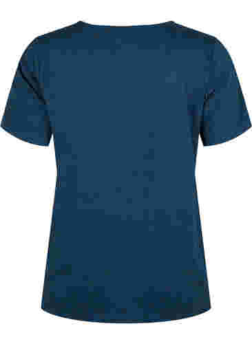 Melerad tränings t-shirt med rund hals, Night Sky Mel., Packshot image number 1