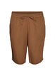 L&ouml;sa shorts i bomullsmuslin med h&ouml;g midja, Brun, Packshot image number 0