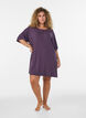 Nattlinne i viskosjersey med ribbad textur, Lila, Model image number 1