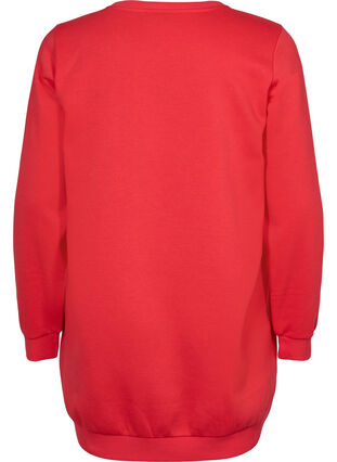 Lång sweatshirt med texttryck, Hisbiscus, Packshot image number 1