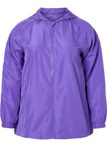 Kort jacka med huva och justerbar fåll, Purple Opulence, Packshot image number 0