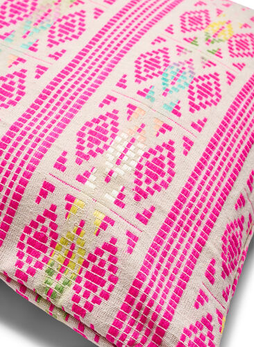 Kuddfodral med broderat mönster, Pink Comb, Packshot image number 1