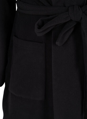 Morgonrock med huva och fickor, Black, Packshot image number 3