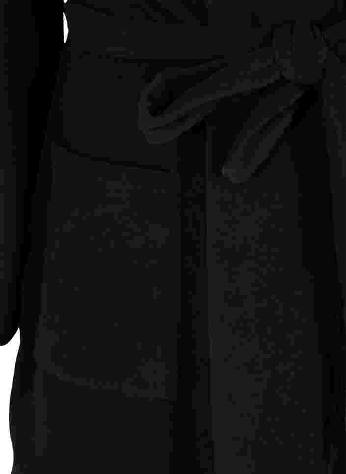 Morgonrock med huva och fickor, Black, Packshot image number 3