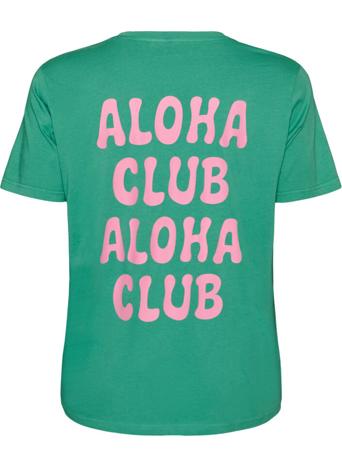 T-shirt i ekologisk bomull med tryck p&aring; ryggen, Gr&ouml;n, Packshot image number 1