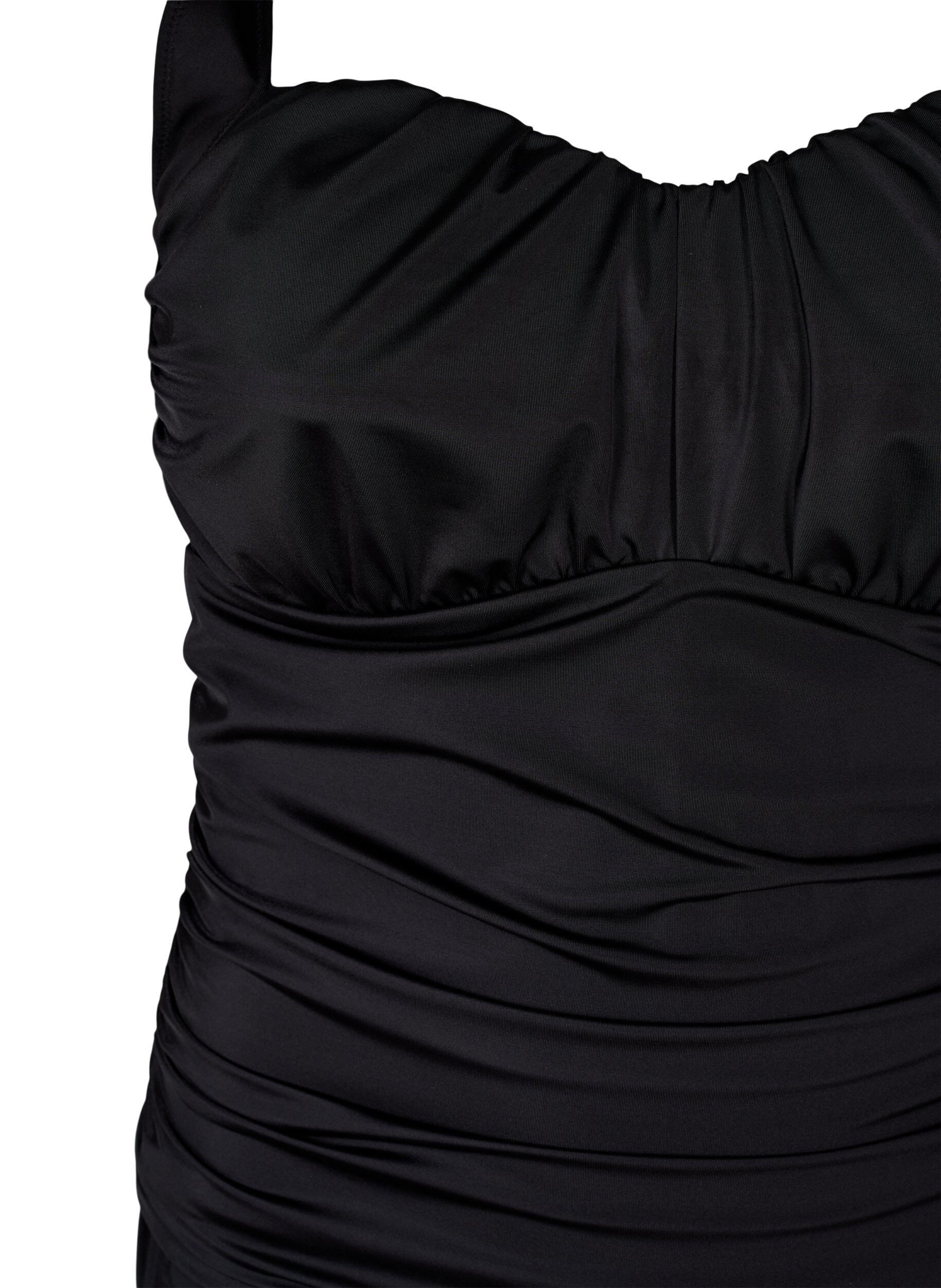 ZizziBaddr&auml;kt med draperade detaljer, Black, Packshot image number 2