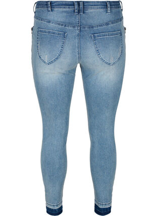 Super slim Amy Jeans med slits, Blue denim, Packshot image number 1