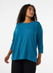 Jerseyblus med 3/4-&auml;rm, Bl&aring;, Model image number 0