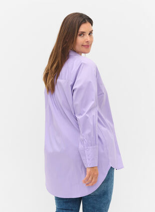 Långärmad skjorta med hög manschett, Lavender, Model image number 1