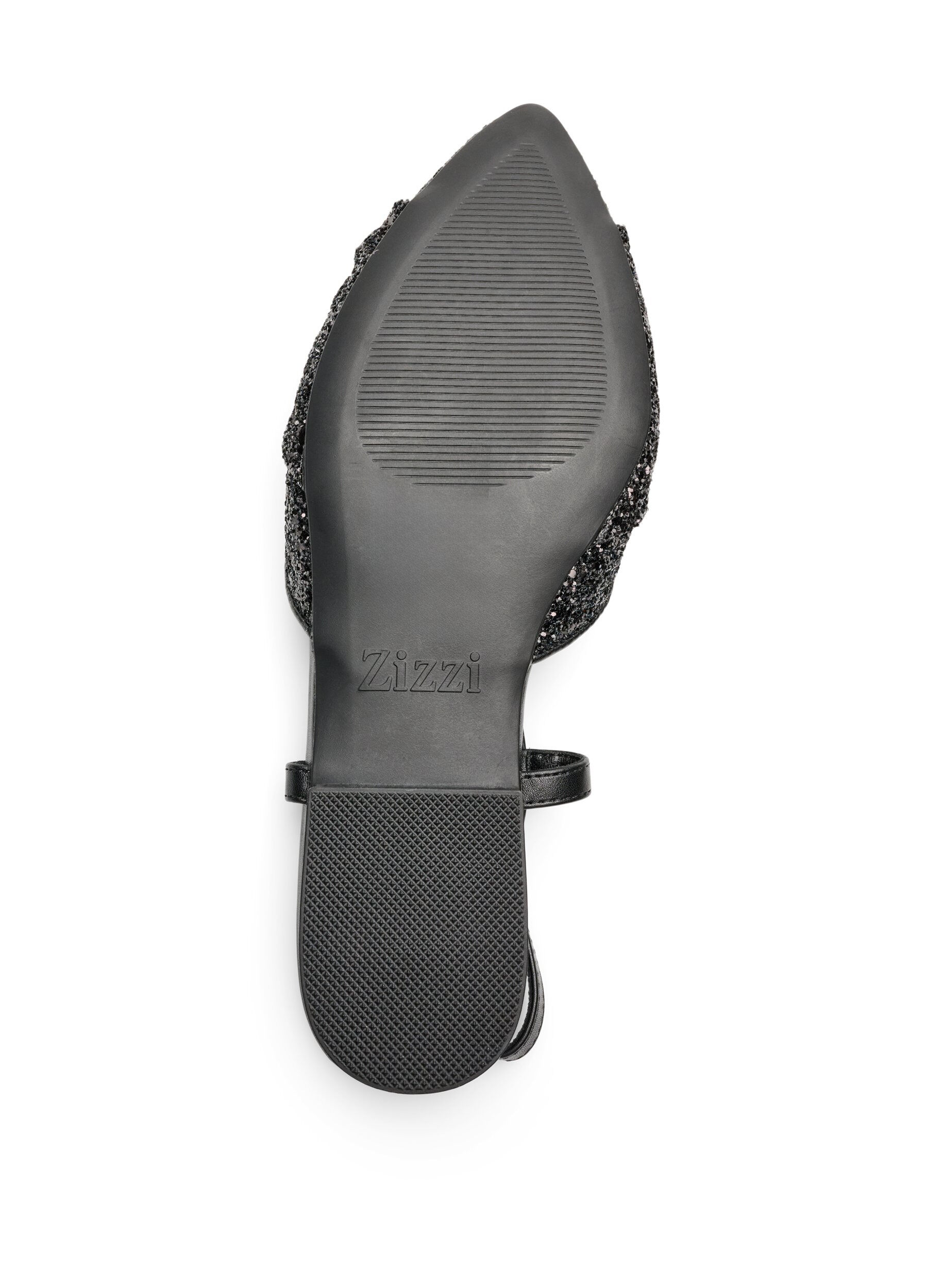 ZizziGlittrig slingback med rosett, Svart, Packshot image number 4