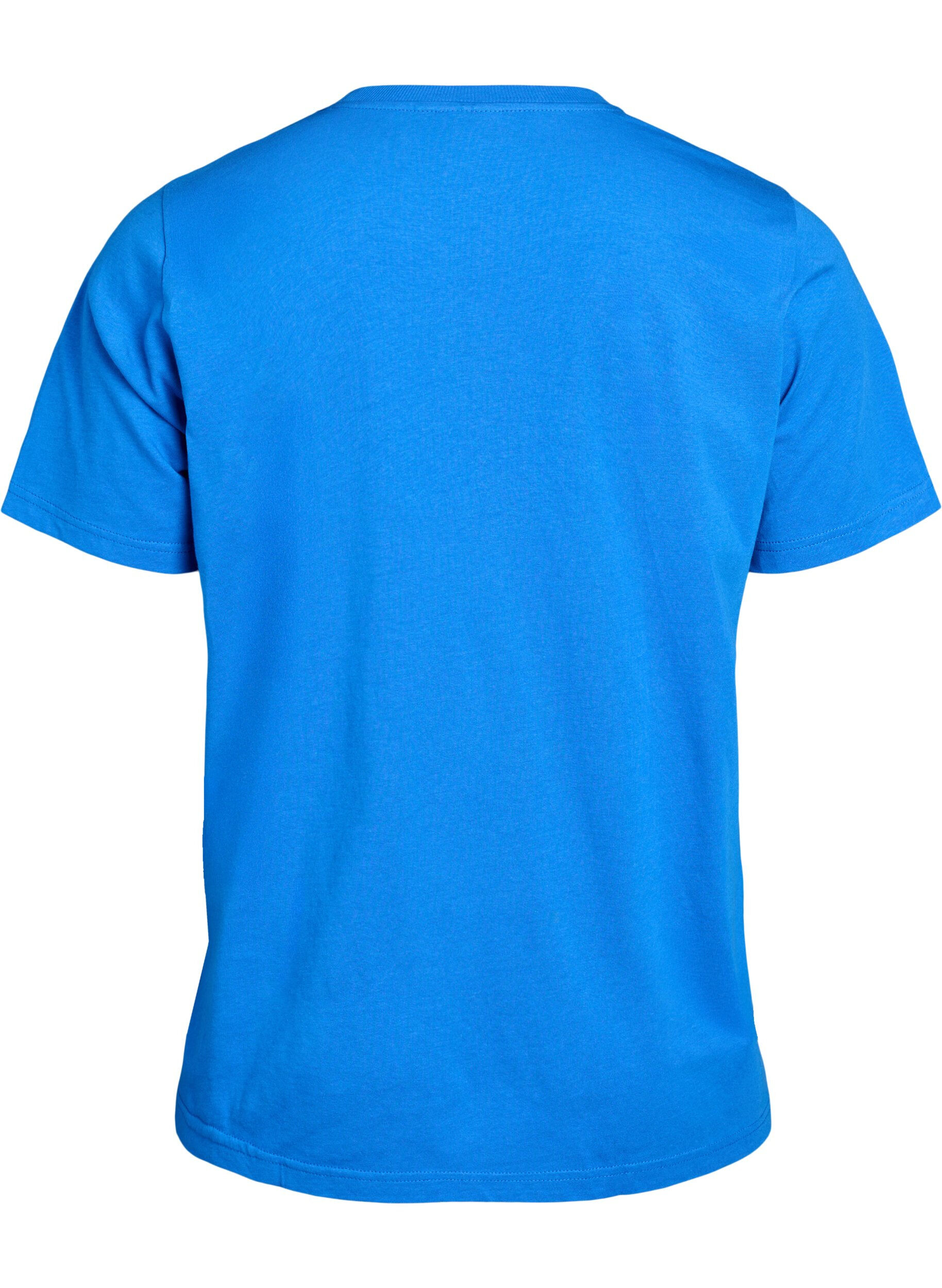 ZizziEnkel t-shirt i bomull med rund halsringning, Bl&aring;, Packshot image number 1