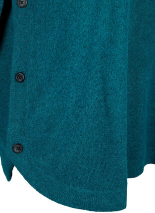 Stickad tröja med knappdetaljer, Deep Lake Mel., Packshot image number 3