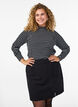 Kort jerseykjol med slits, Svart, Model image number 0