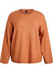 L&ouml;st stickad tr&ouml;ja med framtr&auml;dande s&ouml;mmar, Orange, Packshot image number 0