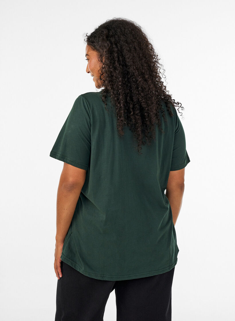 T-shirt med tryck, Gr&ouml;n, Model image number 2