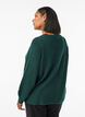 Stickad blus med v&aring;giga kanter, Gr&ouml;n, Model image number 2