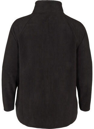 Fleece cardigan med blixtlås, Black, Packshot image number 1