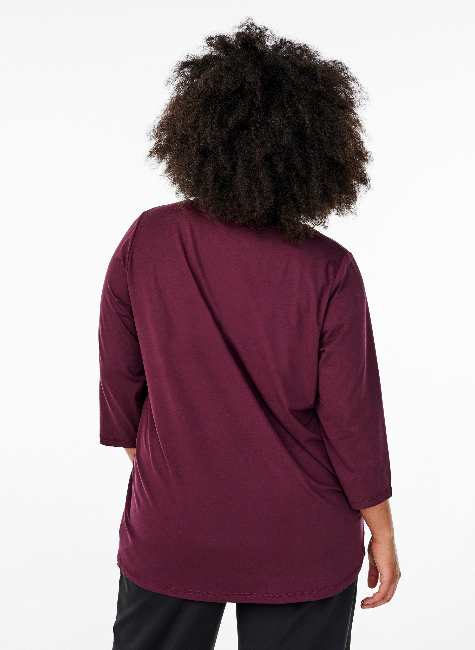 ZizziTr&auml;ningsblus med trekvarts&auml;rm, R&ouml;d, Model image number 2