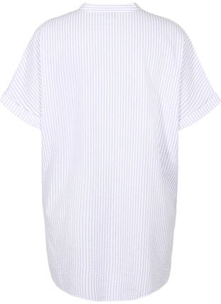 Randig skjorta med bröstfickor, White/LavenderStripe, Packshot image number 1
