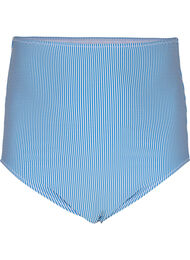 Randig bikinitrosa med extra hög midja, BlueWhite Stripe AOP
