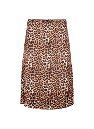 Leopardmönstrad kjol med slits, Leopard AOP