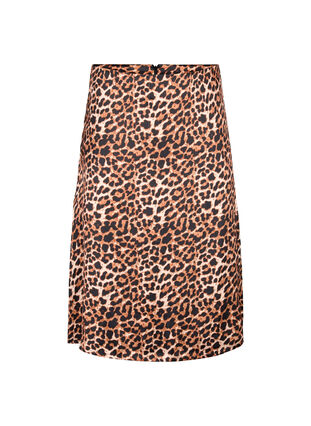 Leopardmönstrad kjol med slits, Leopard AOP, Packshot image number 0