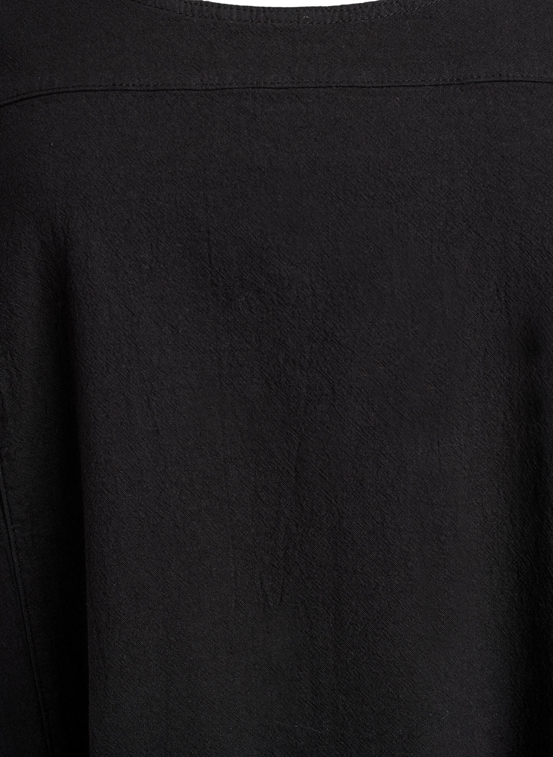 Zizzi Kort&auml;rmad kl&auml;nning i bomull, Svart, Packshot image number 2