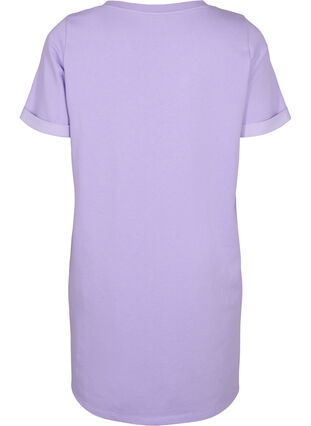 Sweatshirtklänning med korta ärmar och slits, Lavender, Packshot image number 1