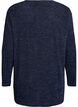 L&aring;ng&auml;rmad blus med textur, Bl&aring;, Packshot image number 1