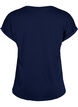Kort&auml;rmad t-shirt i bomullsmix, Bl&aring;, Packshot image number 1