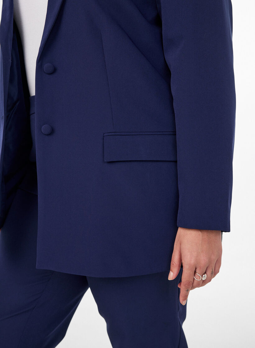 Klassisk kavaj med knappst&auml;ngning, Bl&aring;, Model image number 3