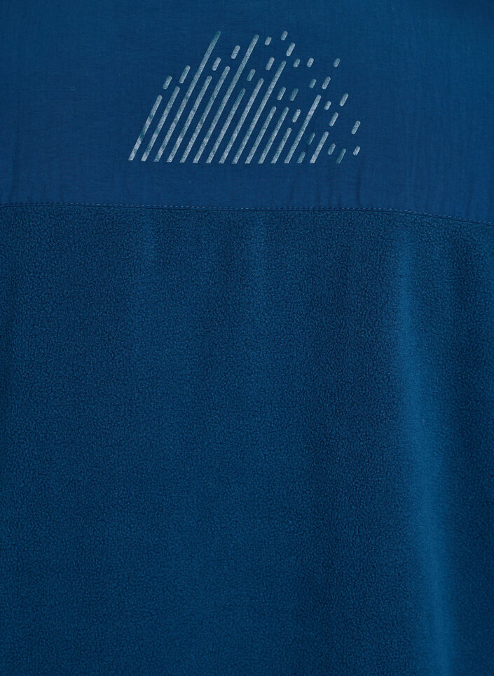 Väst i fleece med hög krage och fickor, Blå, Packshot image number 4