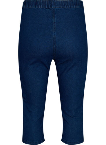 FLASH - Slim fit capribyxor i jeans med hög midja , Blue denim, Packshot image number 1
