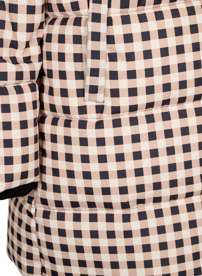 Rutig puffer vinterjacka, Black w. Nomad Check, Packshot image number 3