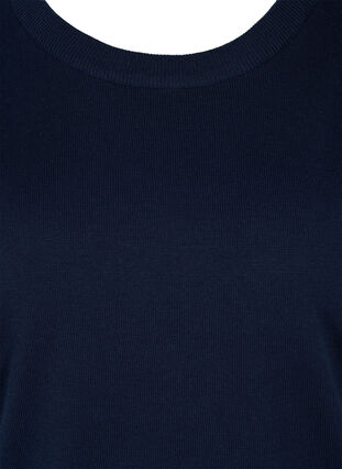 Stickat tröja med 3/4-ärmar, Navy Blazer, Packshot image number 2