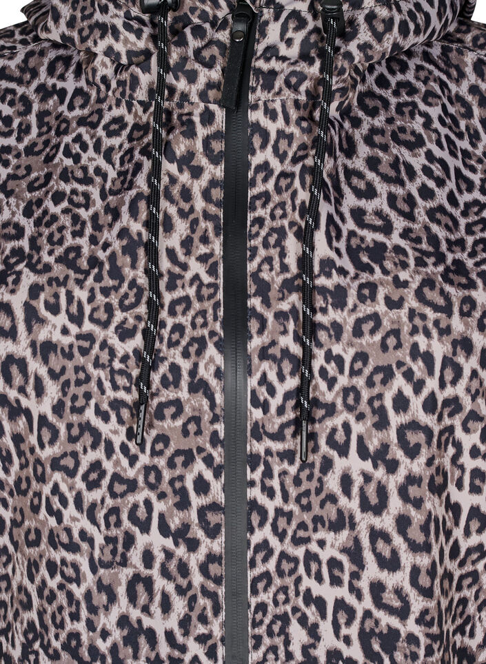 Regnkappa med fickor och huva, Brun, Packshot image number 2