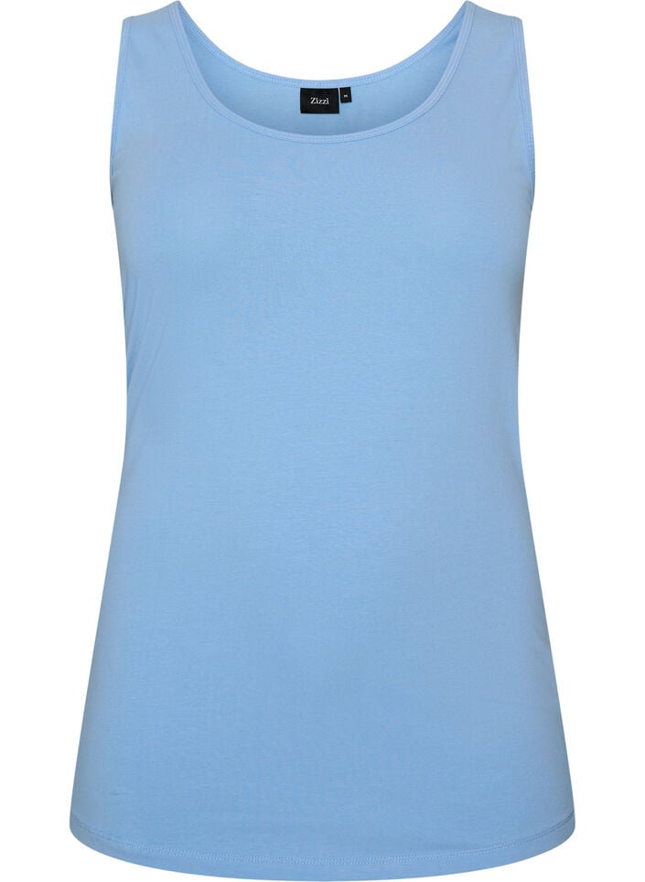 Solid f&auml;rg bas topp i bomull, Bl&aring;, Packshot image number 0
