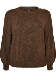 Stickad blus med knappdetalj, 0890